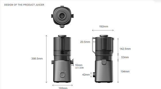 Taze Smart HJ303 Tam Basınçlı Yavaş Çiğnenen Meyve Meyvesini Doldur, Basın, Hizmet Et