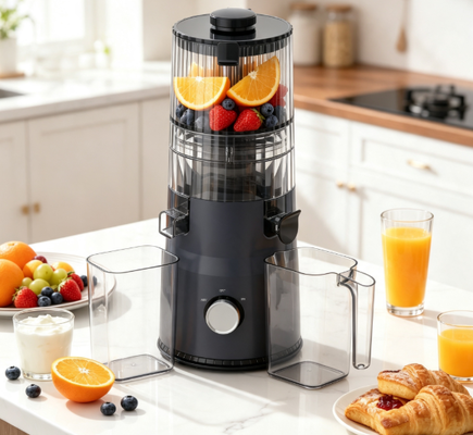 Fresh Smart HJ103 Kompakt Yavaş Sıkma Meyve Sıkacağı – 135mm Geniş Besleme Ağzı, 200W Soğuk Sıkma ve Kendi Kendini Temizleme Özellikleriyle Modern Mutfaklar İçin Akıllı Seçim