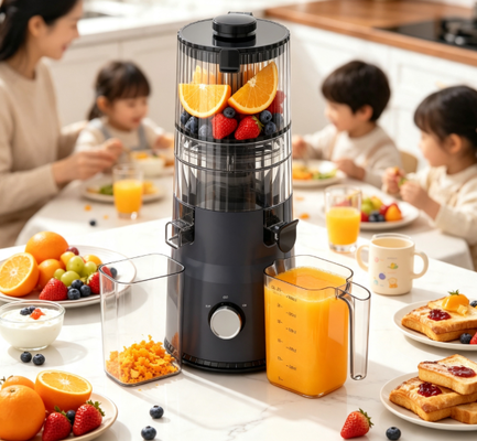Fresh Smart HJ103 Kompakt Yavaş Çiğnenen Meyve suyu makinesi ️ 135mm Geniş Çukurlu, 200W Soğuk Baskı ve Küçük Mutfaklar İçin Kendini Temizleyici Uzay tasarımı