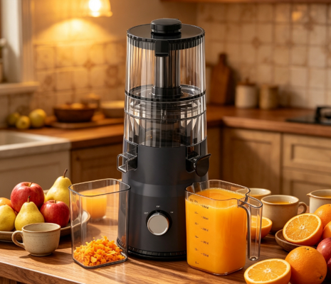 Fresh Smart HJ102D Çok Fonksiyonlu Yavaş Sıkacaklı Meyve Sıkacağı – 6 Mod, 135mm Geniş Besleme Ağzı, 200W Soğuk Sıkım ve Kendi Kendini Temizleme Özellikleriyle Sağlık Anları Yaratın