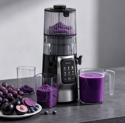 Fresh Smart HJ102D Çok Fonksiyonlu Yavaş Çiğneyen Meyve Sıkacağı – 6 Mod, 135 mm Genişliğinde Oluk, 200 W Soğuk Pres ve Kendi Kendini Temizleyen ile Sağlıklı Mutfağınızı Yeniden Keşfedin