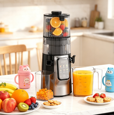 Fresh Smart HJ102D Çok Yönlü Yavaş Sıkma Narenciye Sıkacağı – 135mm Geniş Ağızlı, 200W Soğuk Sıkım ve Kendi Kendini Temizleme Özellikli 6'sı 1 Arada Mutfak Çözümü ile Sonsuz Sağlıklı Lezzetler