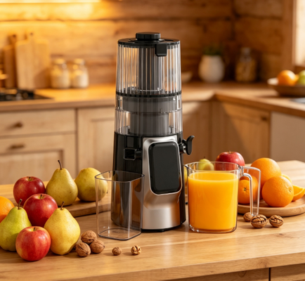 Fresh Smart HJ102D Hepsi Bir Arada Yavaş Sıkacaklı Meyve Sıkacağı – Meyve Suyu, Smoothie, Sorbe ve Kuruyemiş Sütü için 6 Mod, 135mm Geniş Ağız, 200W Soğuk Sıkım ve Kendi Kendini Temizleme