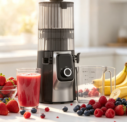 Fresh Smart HJ102C Yavaş Sıkma Meyve Sıkacağı – 3 Ayarlanabilir Hız, 135mm Geniş Besleme Ağzı, 200W Soğuk Sıkma ve Kendi Kendini Temizleme Özelliği ile Tüm Ailenizi Besleyen Meyve Sıkacağı