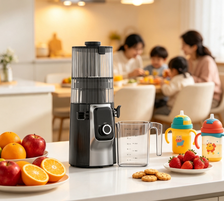 Fresh Smart HJ102C Yavaş Sıkma Meyve Sıkacağı – Sağlıklı Yaşamı Keyifli Hale Getiren, 3 Ayarlanabilir Hız, 135mm Geniş Hazne, 200W Soğuk Sıkma ve Kendi Kendini Temizleme Özellikli Meyve Sıkacağı