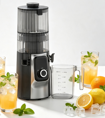 Fresh Smart HJ102C Yavaş Sıkma Meyve Sıkacağı – Çiftlik Tazeliği Lezzetini Evinize Getiren, 3 Ayarlanabilir Hız, 135mm Geniş Hazne, 200W Soğuk Sıkma ve Kendi Kendini Temizleme Özellikli Meyve Sıkacağı