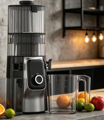 Taze Smart HJ102C Yavaş Çiğnenen Meyve Meyvesini Çıkan      3 ayarlanabilir hızla, 135mm genişliğinde, 200W soğuk baskı ve kendi kendine temizleme ile her bileşeni seven meyve meyvesini çıkan