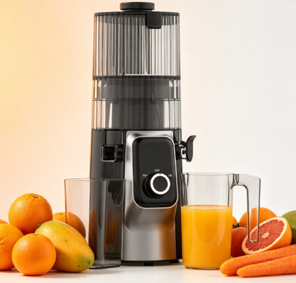 Fresh Smart HJ102C Yavaş Sıkma Katı Meyve Sıkacağı – Her Bardağı Mükemmel Hale Getiren, 3 Ayarlanabilir Hızlı, 135mm Geniş Ağızlı, 200W Soğuk Sıkım ve Kendi Kendini Temizleyen Meyve Sıkacağı