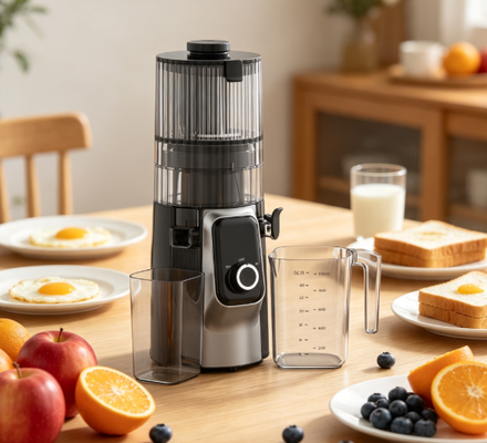 Fresh Smart HJ102C Yavaş Sıkma Meyve Sıkacağı – Her Malzemeye Uyum Sağlayan, 3 Ayarlanabilir Hızlı, 135mm Geniş Ağızlı, 200W Soğuk Sıkım ve Kendi Kendini Temizleyen Meyve Sıkacağı