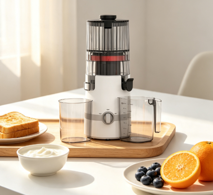 Fresh Smart HJ102B Yavaş Çiğnenen Meyve Meyvesini Meyve Meyvesinin 135mm Çuval, 200W Soğuk Baskı, Kendiliğinden Temizleyici ve Ev İçin Güvenlik Kilitli