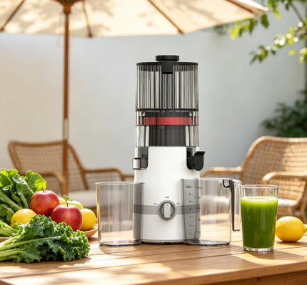 Fresh Smart HJ102B Slow Masticating Juicer 135mm Çukur, 200W Soğuk Baskı, Kendini Temizleyici ve Güvenlik Tasarımı ile Ailenizin Hak Ettiği Her Gün Tazeliği