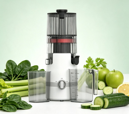 Fresh Smart HJ102B Yavaş Sıkma Meyve Sıkacağı – Gerçek Meyve Suyu, Gerçek Basitlik, Gerçek Hayat 135mm Hazne, 200W Soğuk Sıkım, Kendi Kendini Temizleme ve Aile Güvenliği Tasarımı