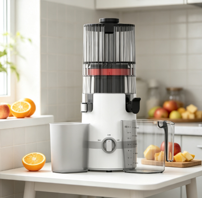 Fresh Smart HJ102B Slow Masticating Juicer 135mm Chute, 200W Cold Press, Kendiliğinden Temizleyici ve Ev İçin Güvenlik Kilitle Ailenizin Sağlık Yolculuğuna Başlayın