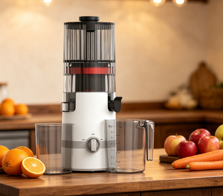 Fresh Smart HJ102B Slow Masticating Juicer 135mm Chute, 200W Cold Press, Aile Güvenliği İçin Kendini Temizleyici ve Kilitle Yeni Beslenme ile Her Güne Başla