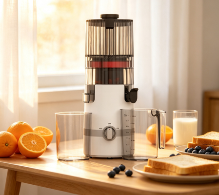 Fresh Smart HJ102B Yavaş Sıkma Meyve Sıkacağı – 135mm Hazne, 200W Soğuk Sıkım, Kendi Kendini Temizleme ve Aile Güvenlik Kilidi ile Sağlıklı Mutfağınızın Kalp Atışı