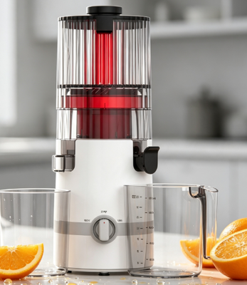 Fresh Smart HJ102B Yavaş Sıkma Meyve Sıkacağı – Gerçekten Kullanacağınız Günlük Aile Tipi Sıkacağınız, 135mm Ağız, 200W Soğuk Sıkım, Kendi Kendini Temizleme ve Güvenli Kilit Özellikli