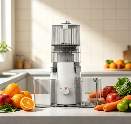 Fresh Smart HJ102A Slow Masticating Juicer Sağlık severler için mükemmel bir hediye, 135mm genişliğindeki şutlu 200W soğuk baskı, kendi kendine temizleyici ve BPA-bünyesi olmayan tasarım