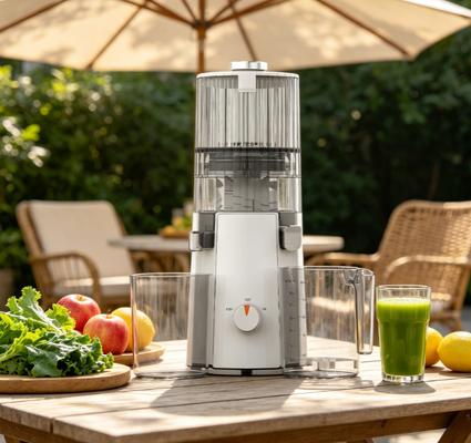 Fresh Smart HJ102A Yavaş Sıkma Meyve Sıkacağı – Yüksek Verimli 200W Soğuk Sıkım, 135mm Geniş Hazneli, Kendi Kendini Temizleyen ve BPA İçermeyen Tasarım ile Günlük Sağlık