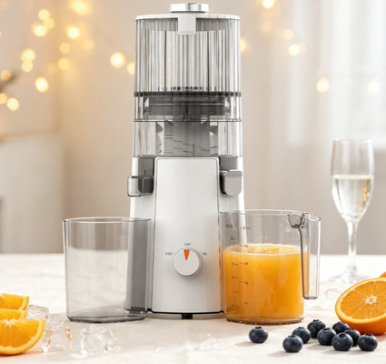 Fresh Smart HJ102A Minimalist Kompakt Yavaş Sıkma Narenciye Sıkacağı – Yer Tasarruflu 200W Çıkarıcı, 135mm Geniş Ağız, Küçük Mutfaklar, Apartmanlar ve Küçük Evler İçin 55 RPM Soğuk Sıkma Teknolojisi