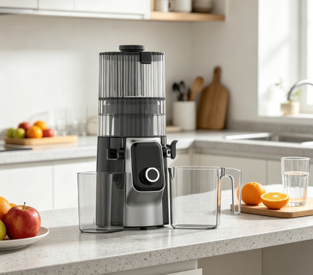 HJ102C Ergonomik 116° Kontrol Yavaş Meyve Süpücüsü, Büyük Kapasiteli Meyve & Pulp Cup Ev Meyve Süpücüsü