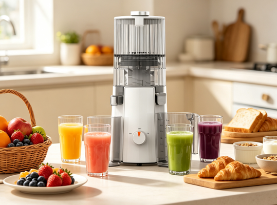 HJ102A Yüksek Üretimli Yavaş Çiğnenen Meyve Meyvesini Çıkarma Makinesi %98'den Fazla Meyve Meyvesini Çıkarma, 135 mm Besleme Açısı, 1000 ml Meyve Meyvesini Kupa